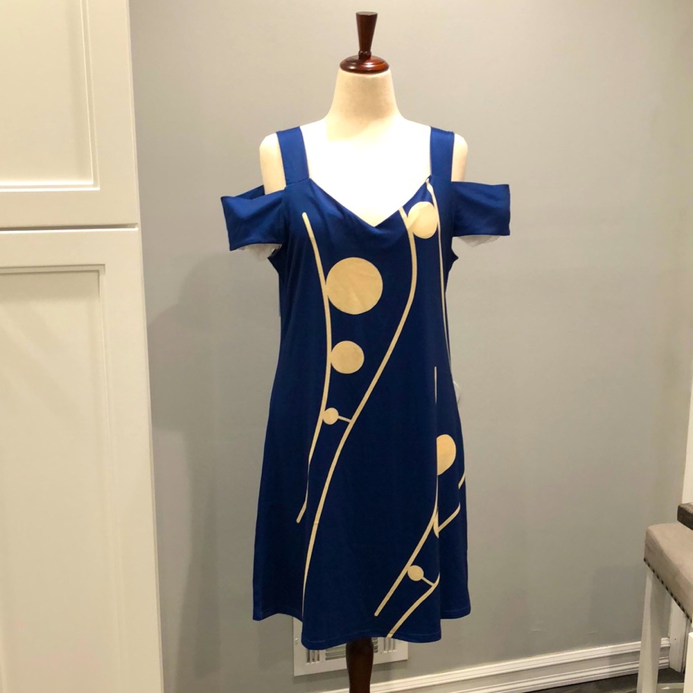 Sundress blue and gold.